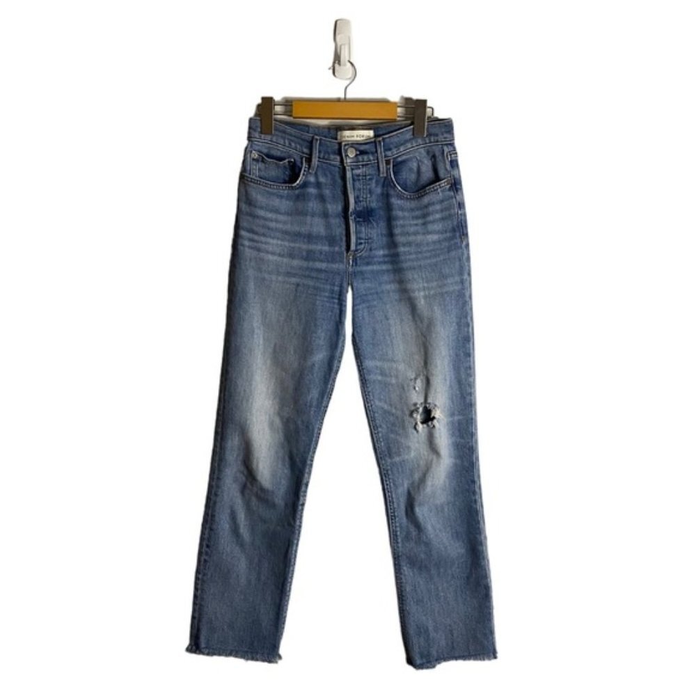 Denim Forum Women's The Arlo High Rise Straight Denim Jeans